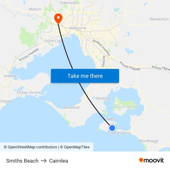 Smiths Beach to Cairnlea map