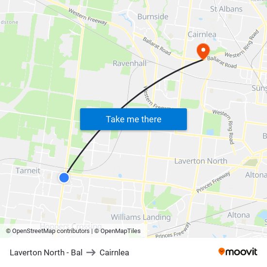 Laverton North - Bal to Cairnlea map
