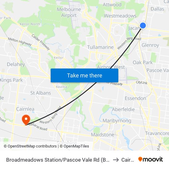 Broadmeadows Station/Pascoe Vale Rd (Broadmeadows) to Cairnlea map