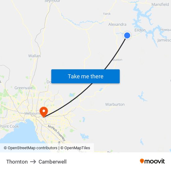 Thornton to Camberwell map