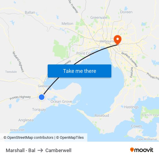 Marshall - Bal to Camberwell map