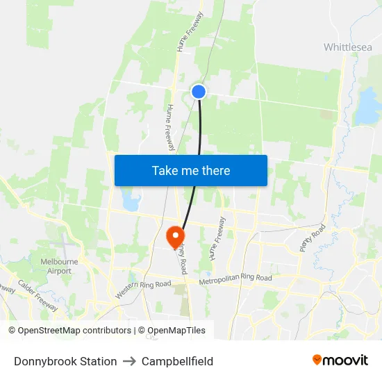 Donnybrook Station to Campbellfield map