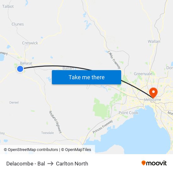 Delacombe - Bal to Carlton North map