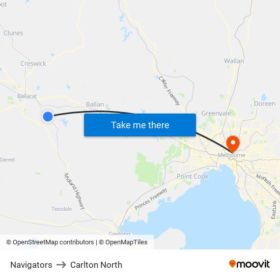 Navigators to Carlton North map