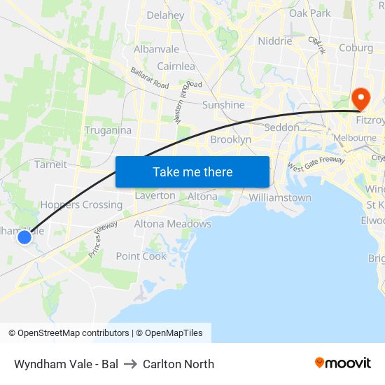 Wyndham Vale - Bal to Carlton North map