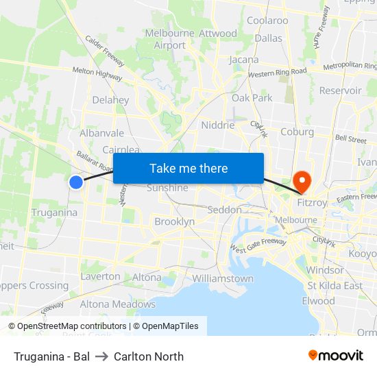 Truganina - Bal to Carlton North map