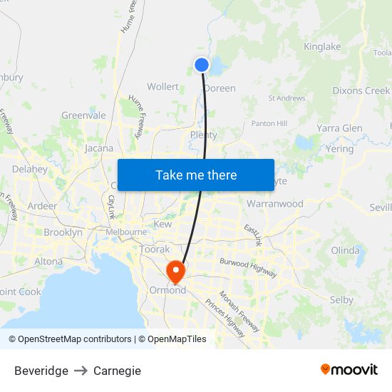 Beveridge to Carnegie map