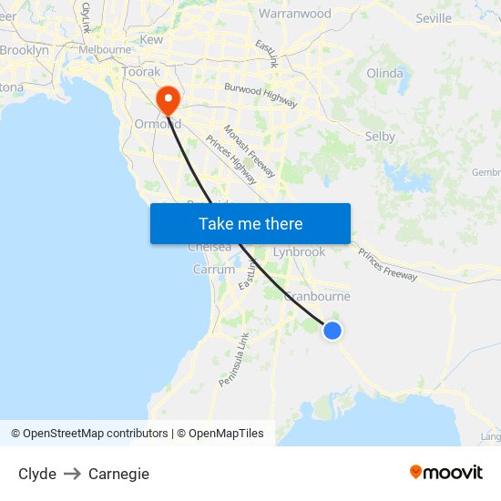 Clyde to Carnegie map