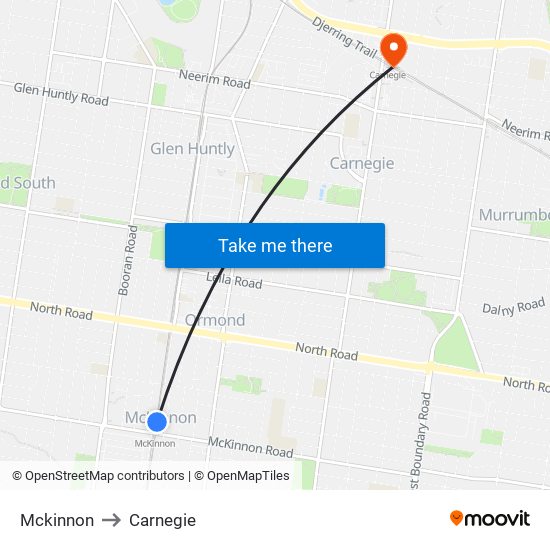 Mckinnon to Carnegie map