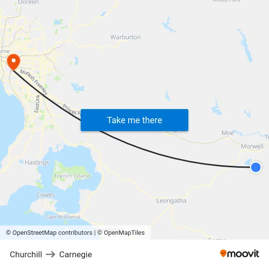 Churchill to Carnegie map