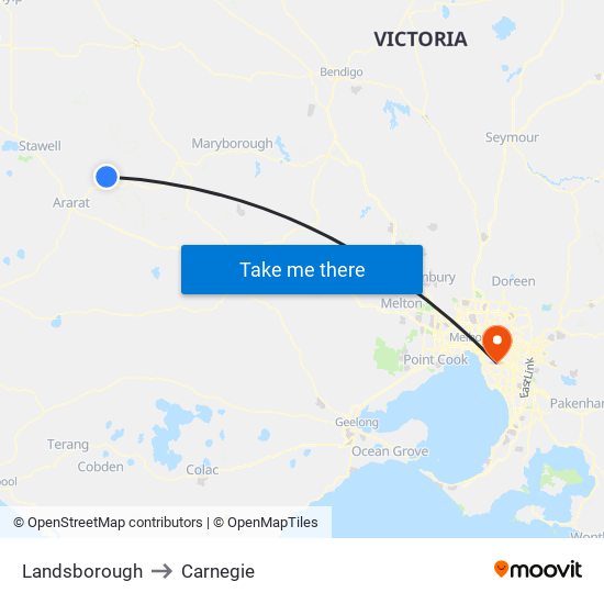 Landsborough to Carnegie map