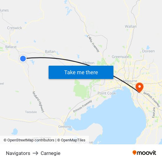 Navigators to Carnegie map
