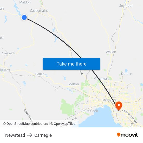 Newstead to Carnegie map