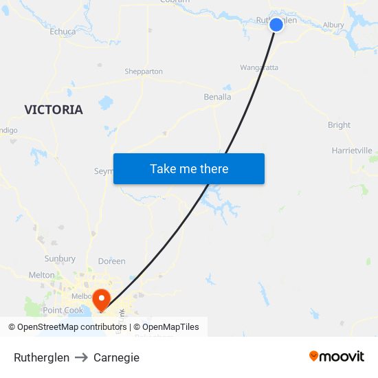 Rutherglen to Carnegie map