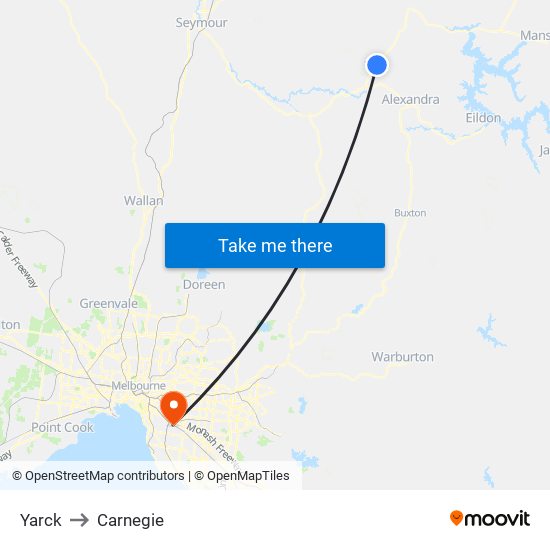 Yarck to Carnegie map