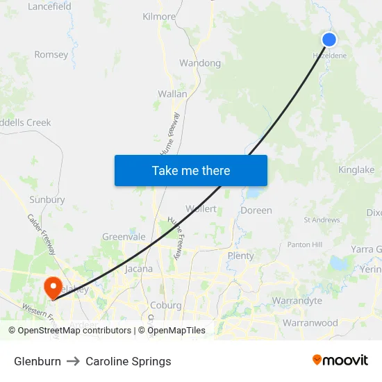 Glenburn to Caroline Springs map
