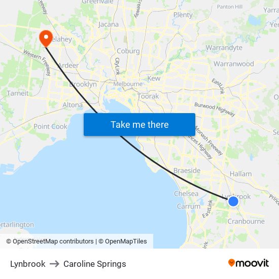 Lynbrook to Caroline Springs map