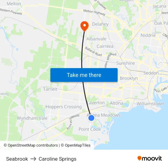 Seabrook to Caroline Springs map