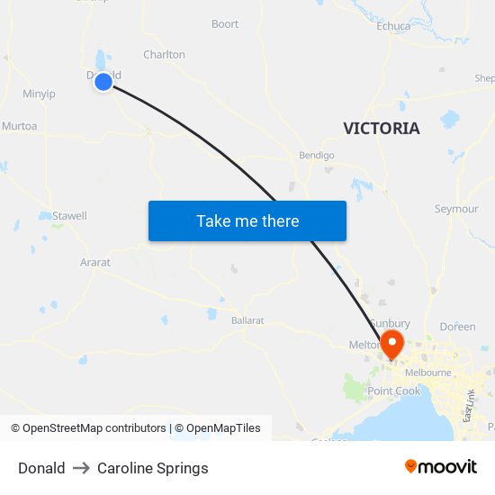 Donald to Caroline Springs map
