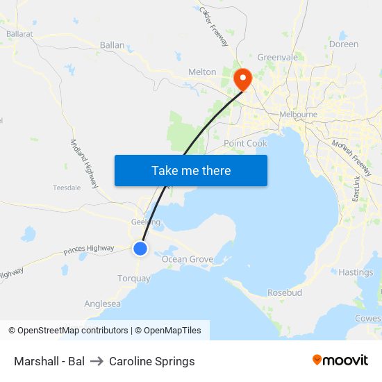 Marshall - Bal to Caroline Springs map