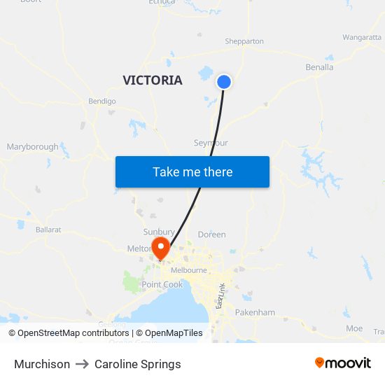 Murchison to Caroline Springs map