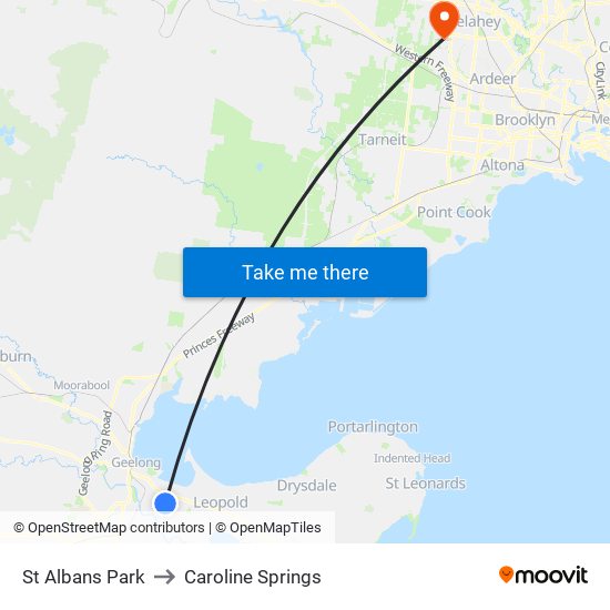 St Albans Park to Caroline Springs map