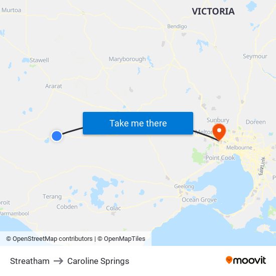 Streatham to Caroline Springs map