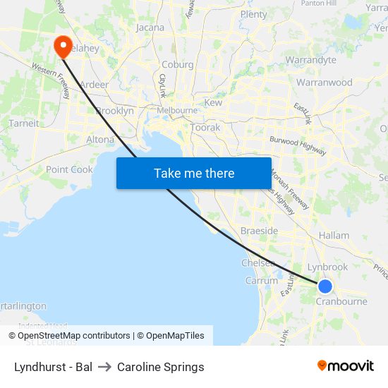 Lyndhurst - Bal to Caroline Springs map