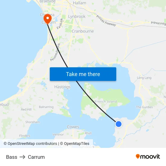 Bass to Carrum map
