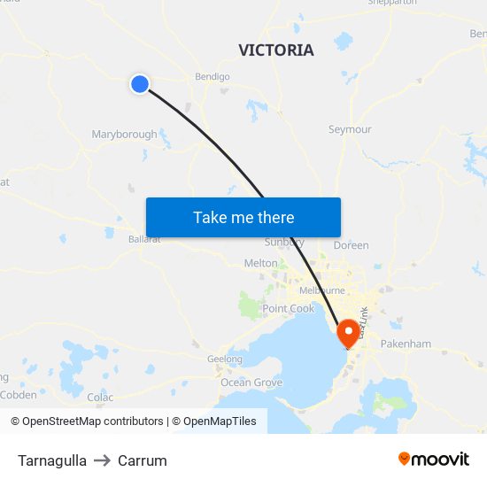 Tarnagulla to Carrum map