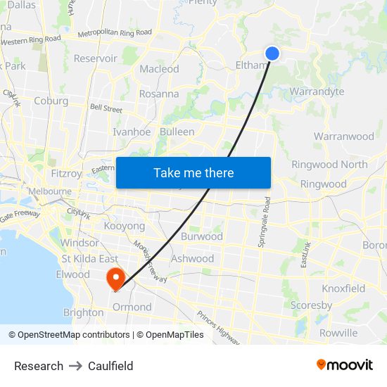 Research to Caulfield map