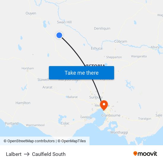 Lalbert to Caulfield South map