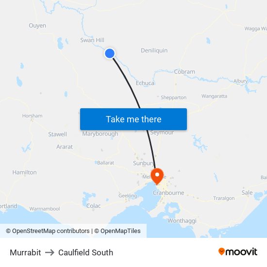 Murrabit to Caulfield South map