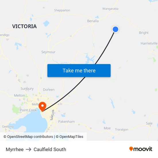 Myrrhee to Caulfield South map