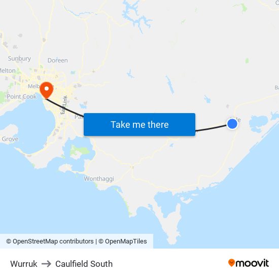 Wurruk to Caulfield South map