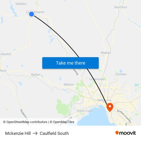 Mckenzie Hill to Caulfield South map