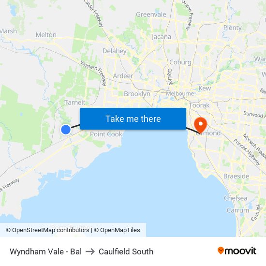 Wyndham Vale - Bal to Caulfield South map
