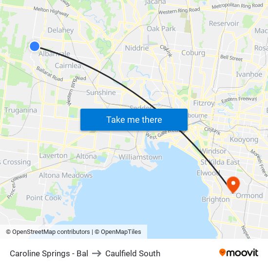 Caroline Springs - Bal to Caulfield South map