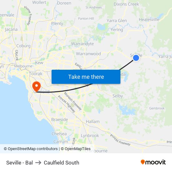 Seville - Bal to Caulfield South map