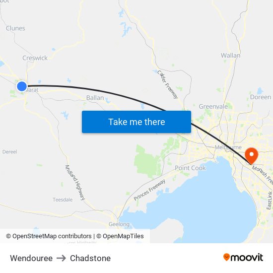 Wendouree to Chadstone map