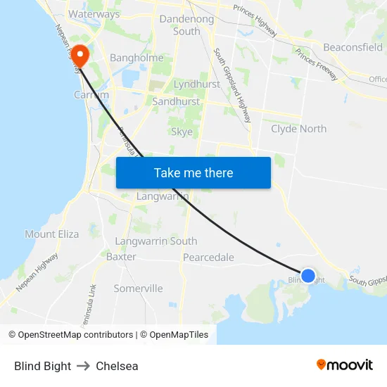 Blind Bight to Chelsea map