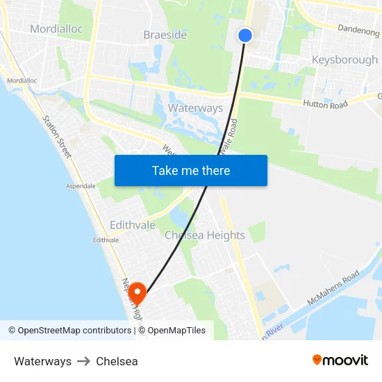 Waterways to Chelsea map
