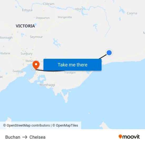 Buchan to Chelsea map