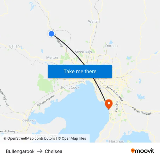Bullengarook to Chelsea map