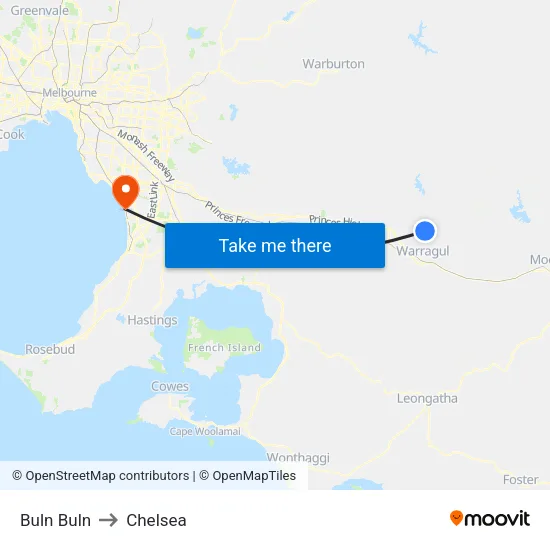 Buln Buln to Chelsea map