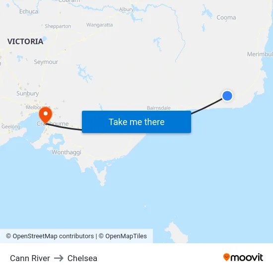 Cann River to Chelsea map
