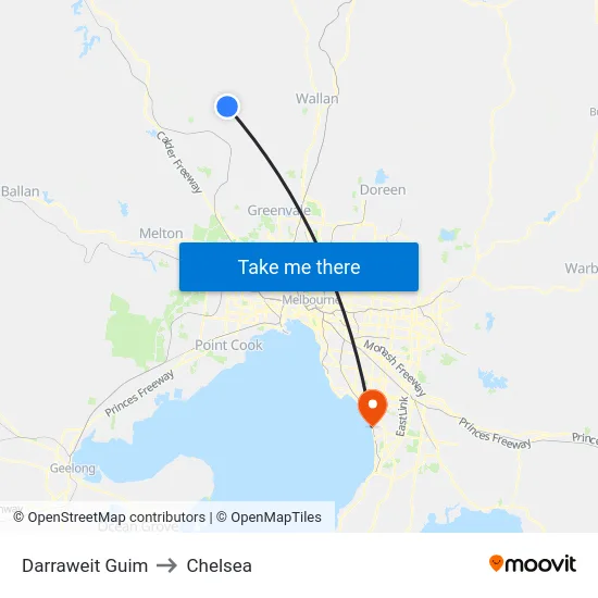 Darraweit Guim to Chelsea map