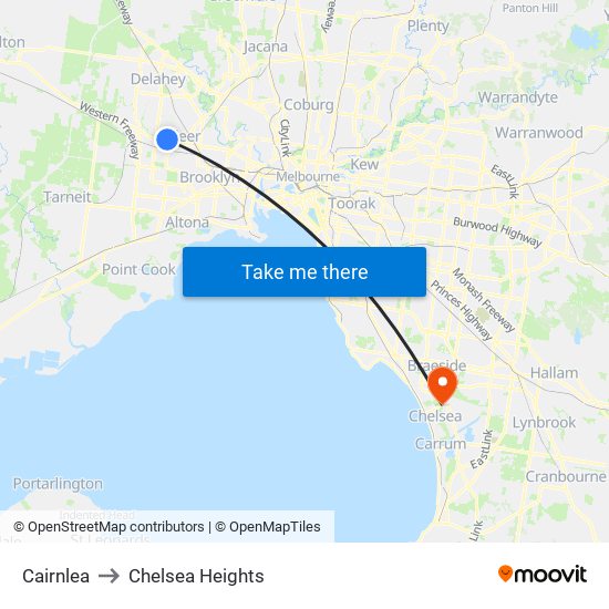 Cairnlea to Chelsea Heights map