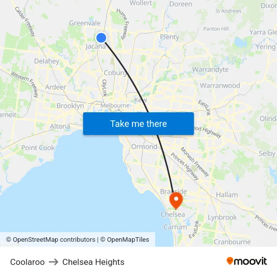 Coolaroo to Chelsea Heights map