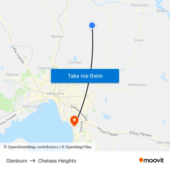 Glenburn to Chelsea Heights map